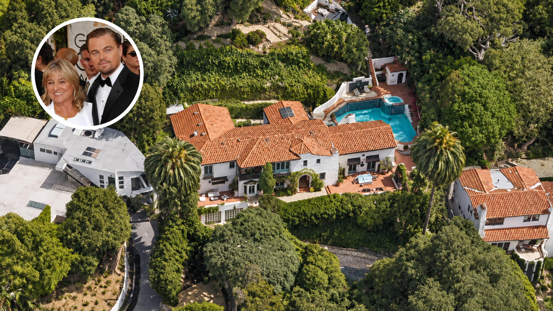 Aerial view of the Los Feliz home Leonardo DiCaprio purchased for his mom.