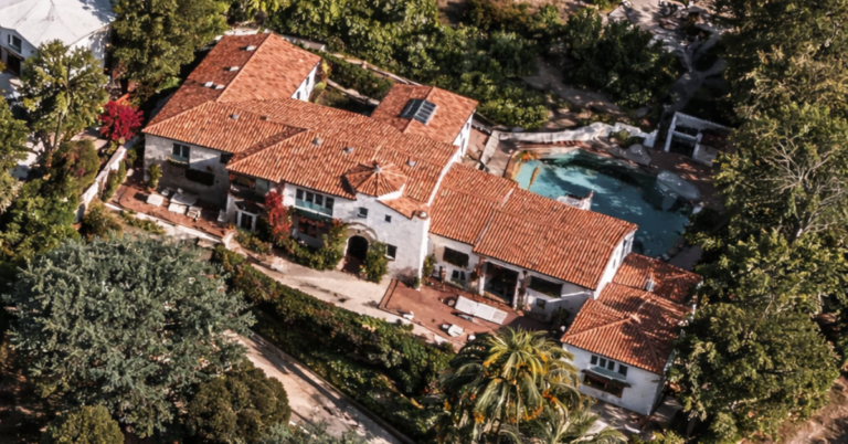 An aerial view of the Los Feliz home Leonardo DiCaprio purchased for his mom