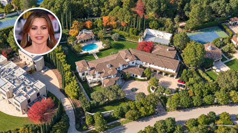 Aerial view of Sofia Vergara's Beverly Hills mansion.