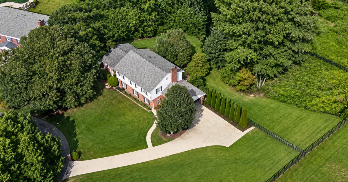 Aerial view of Mike's house from Stranger Things house.