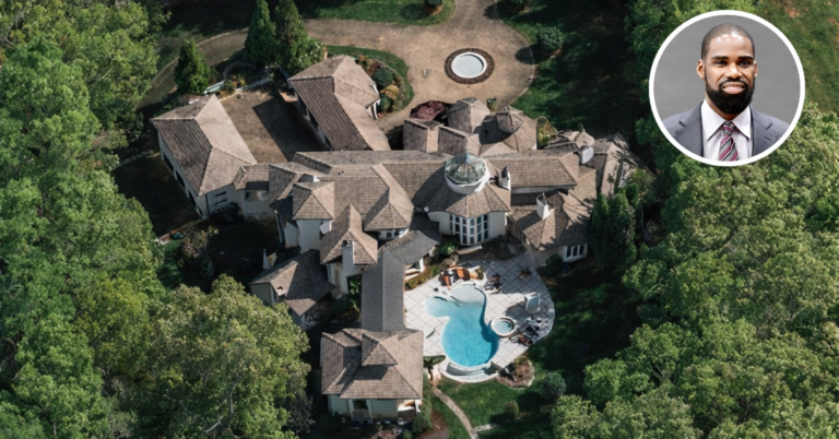 An aerial overview of Antawn Jamison's house in Waxhaw, NC.