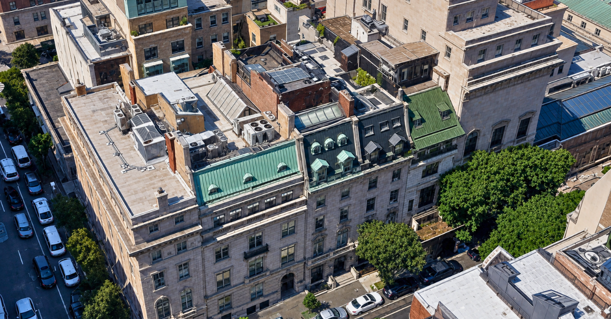 Aerial view of Bill Cosby's New York townhouse.
