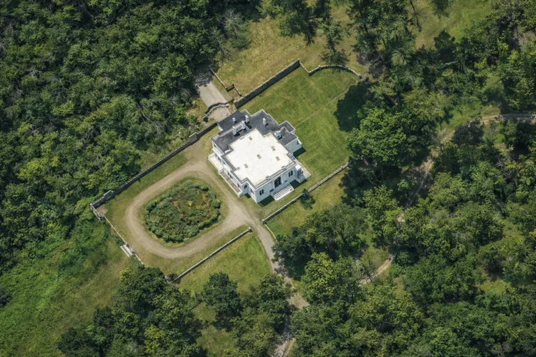 Street view of Colgate Toothpaste Family's Gilded Age Mansion.