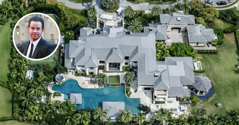 Aerial view of Mark Wahlberg's mansion in Delray Beach