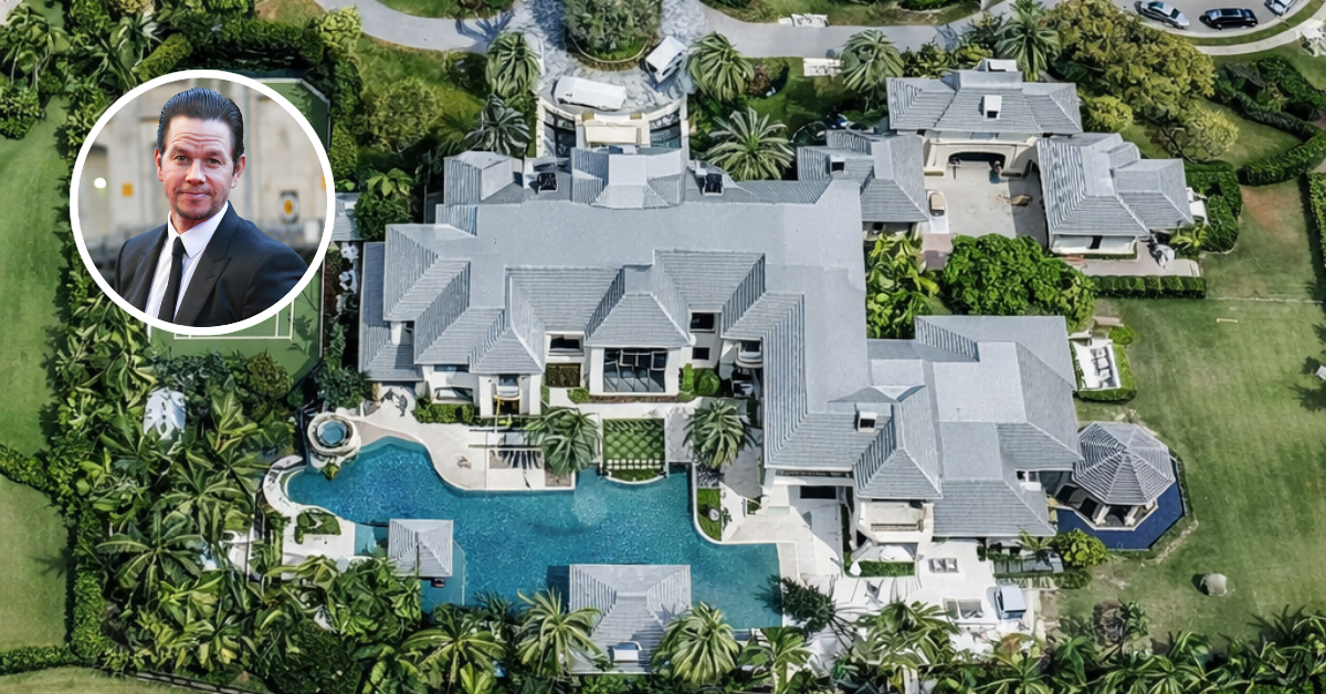 Aerial view of Mark Wahlberg's mansion in Delray Beach