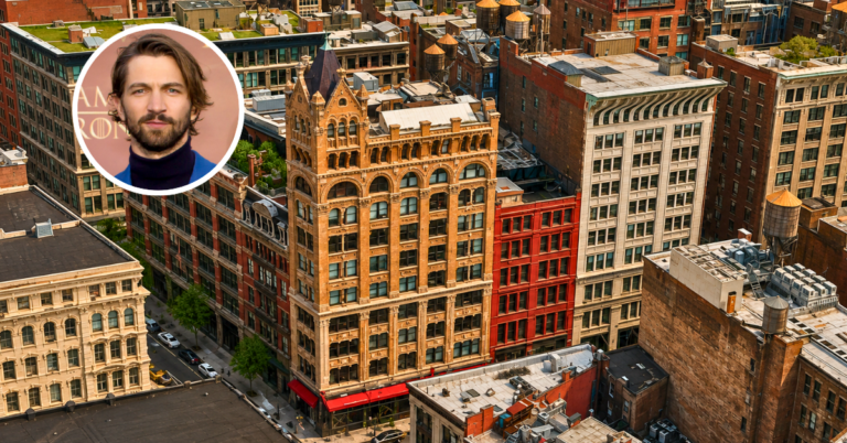 Aerial view of Michiel Huisman's NYC loft.