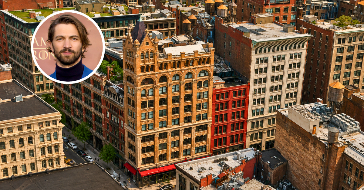 Aerial view of Michiel Huisman's NYC loft.