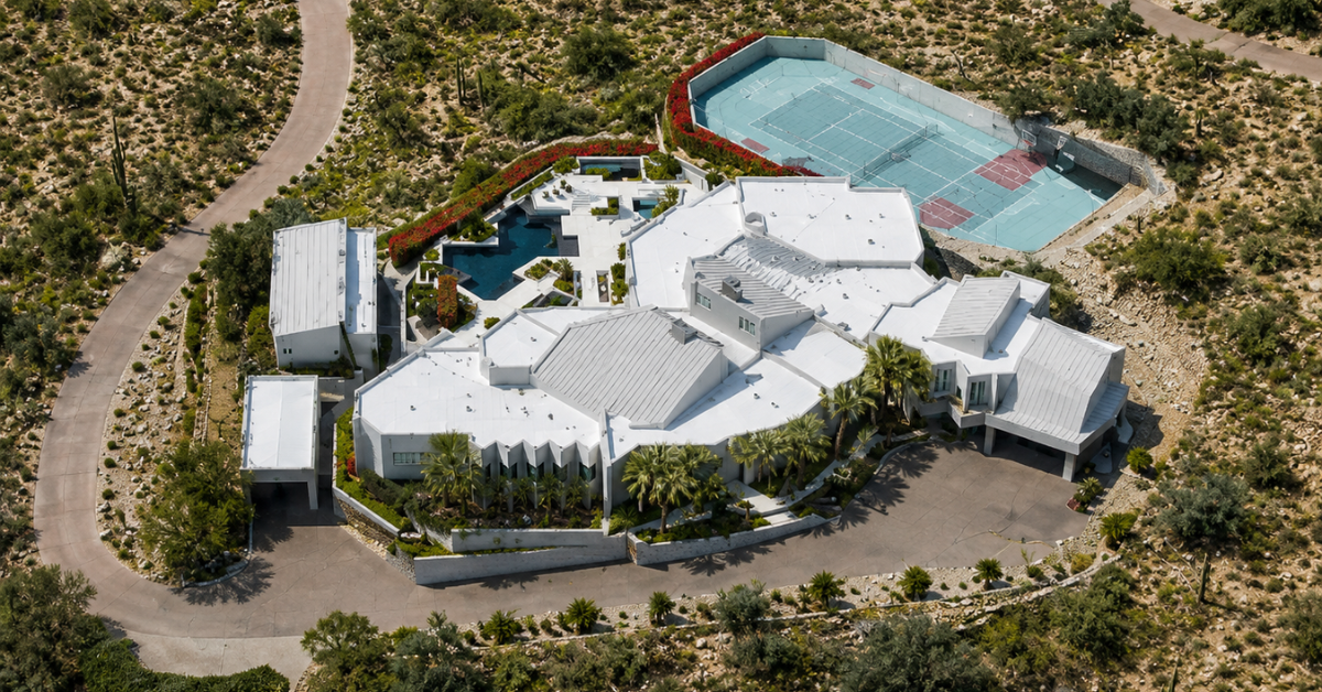 Aerial view of Pat Perez's Scottsdale home.