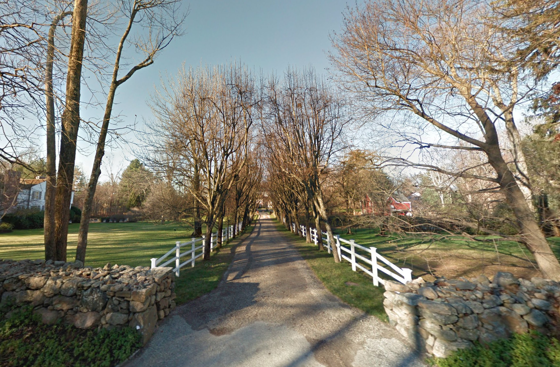 Street entrance to Todd Boehly's Connecticut Estate.