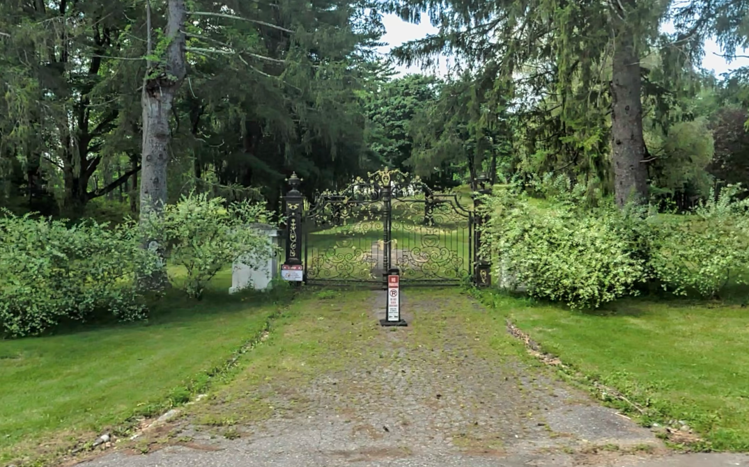 Street view of Colgate Toothpaste Family's Gilded Age Mansion.