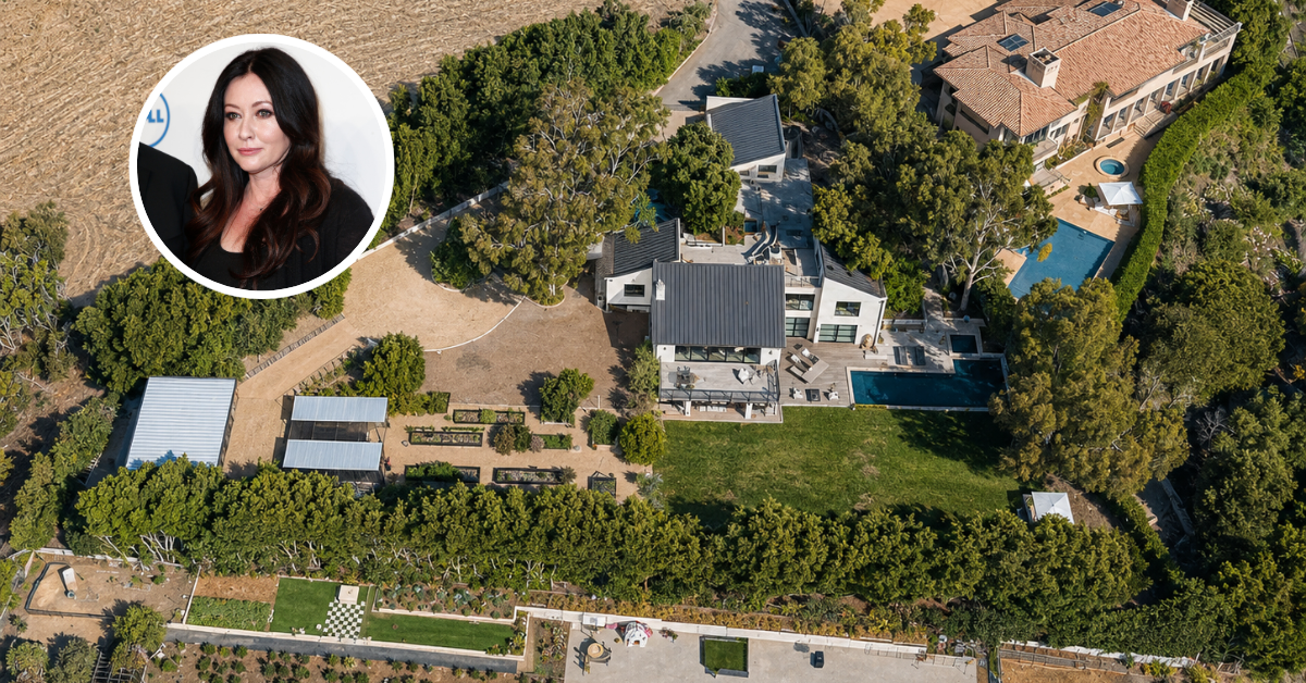 An aerial view of Shannen Doherty's Malibu mansion
