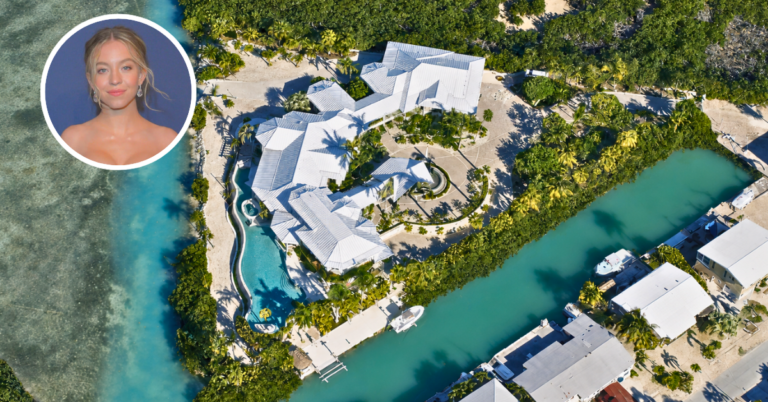 Aerial view of Sydney Sweeney's Florida Keys home.