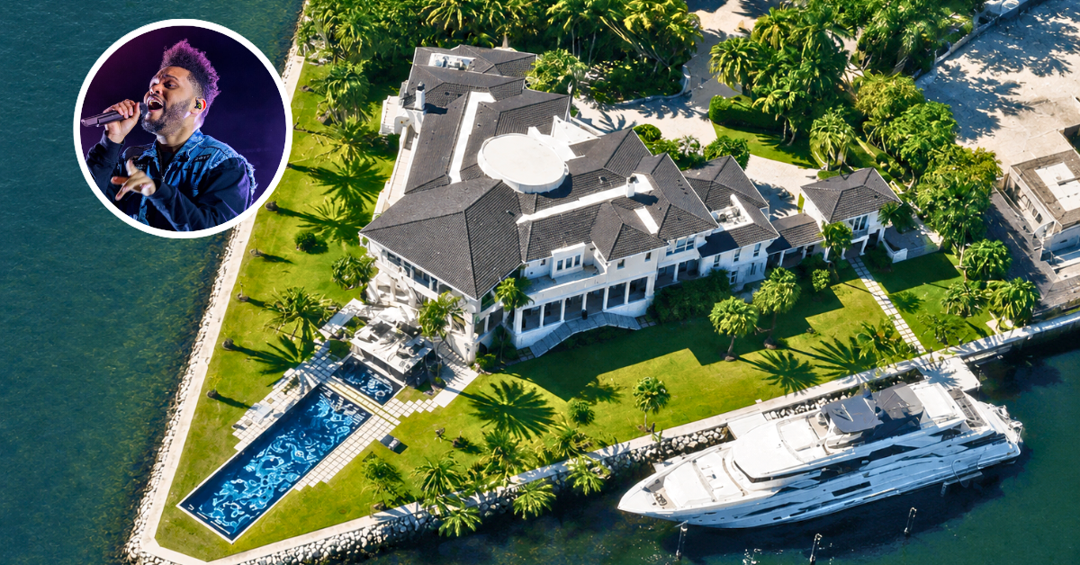 Aerial view of The Weekend's new Florida mansion.
