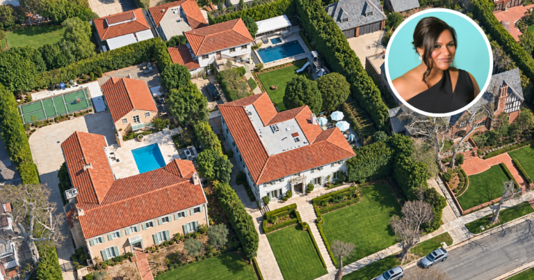 An aerial view of Mindy Kaling's Hancock Park home.