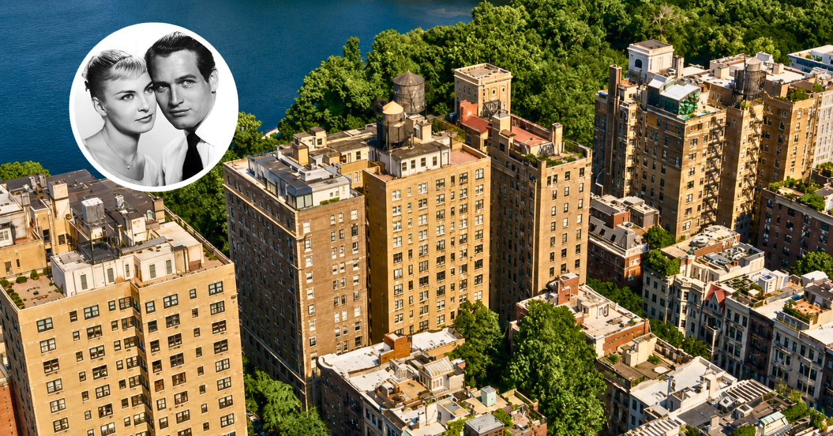 Aerial view of Paul Newman and Joanne Woodwards' Manhattan home.