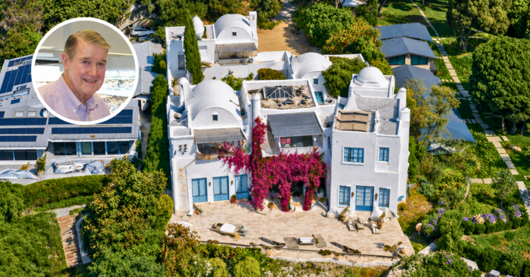 An aerial view of Peter O'Malley's Malibu home.