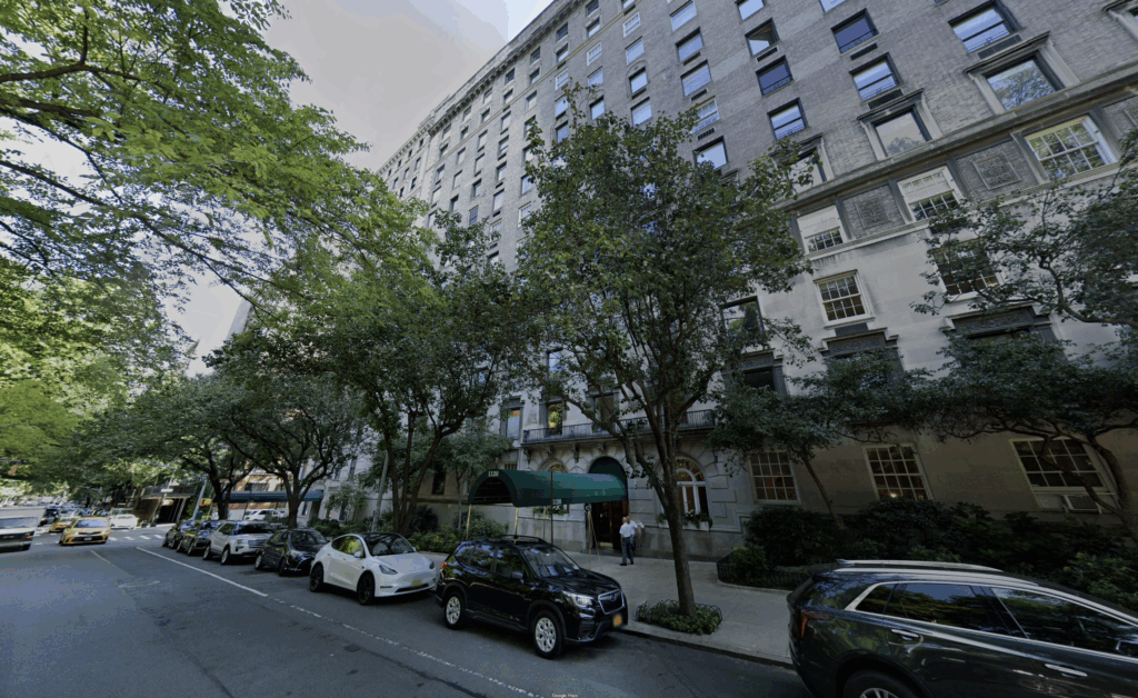 Street view of Paul Newman and Joanne Woodwards' Manhattan home.