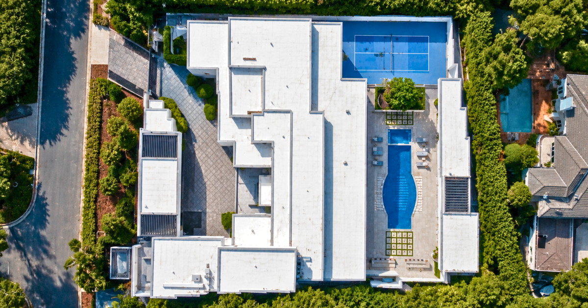 An aerial view of Kylie Jenner's Holmby Hills mansion
