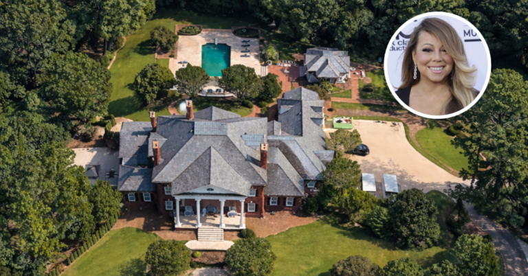 An aerial view of Mariah Carey's former home in Sandy Springs