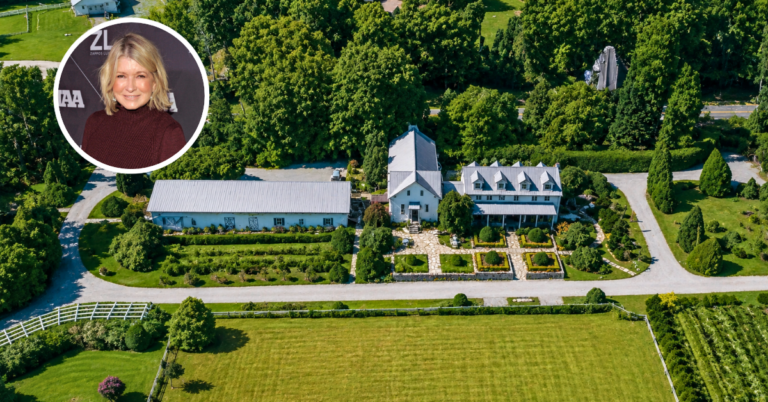Aerial View of Martha Stewart's Canitoe Corners Farm.