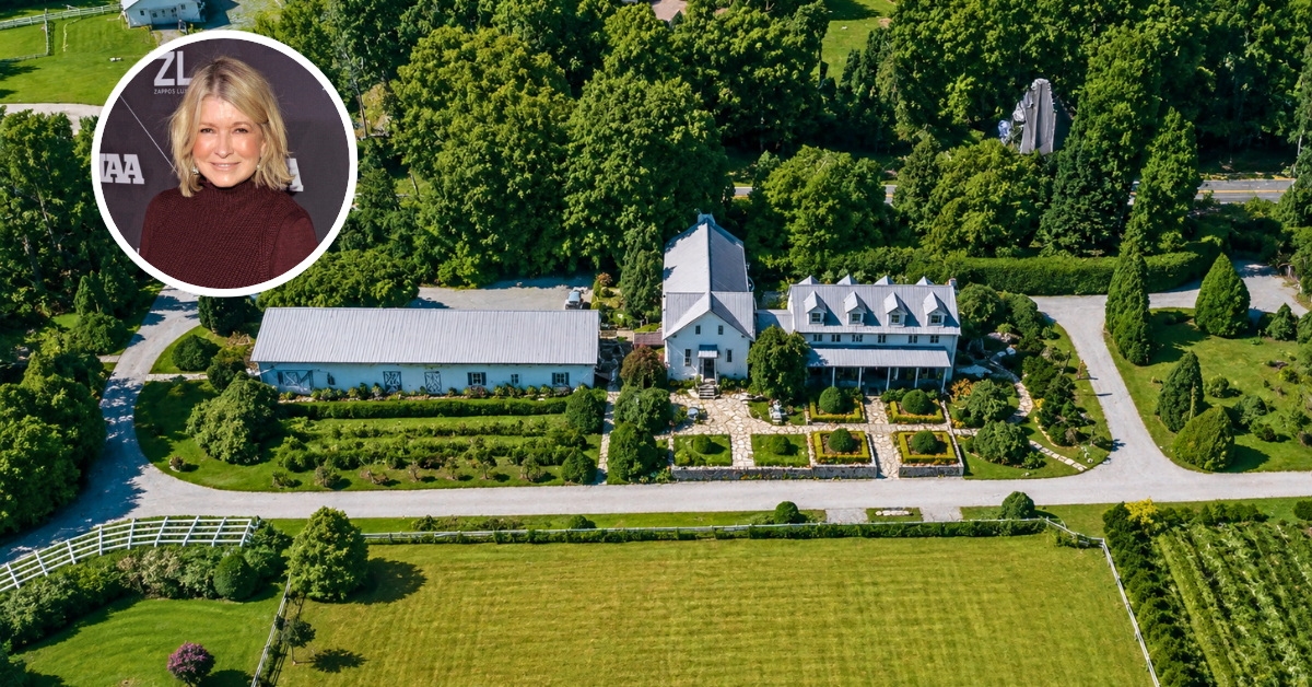 Aerial View of Martha Stewart's Canitoe Corners Farm.