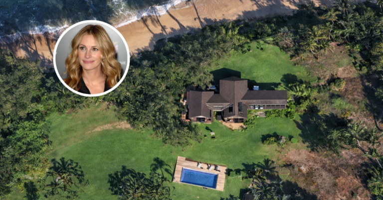 Aerial view of Julia Roberts former Hawaii home.