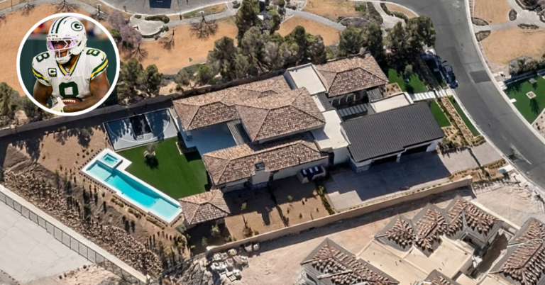 Josh Jacobs Las Vegas mansion from an aerial view.