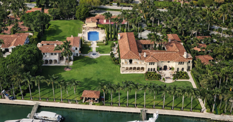 An aerial view of Michael Saylor's $46 Million Villa in Miami Beach.