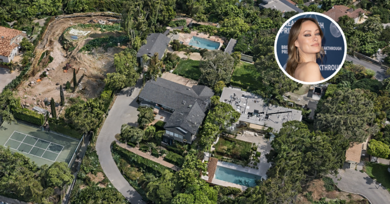 Aerial view of Olivia Wilde's Studio City home.