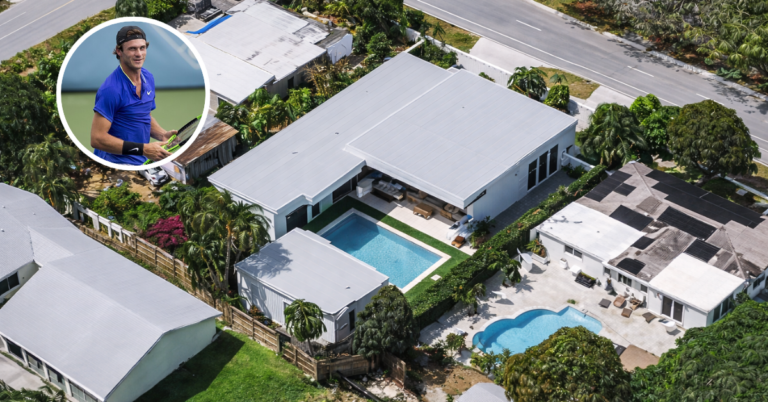 Aerial view of Tommy Paul's Florida Home.