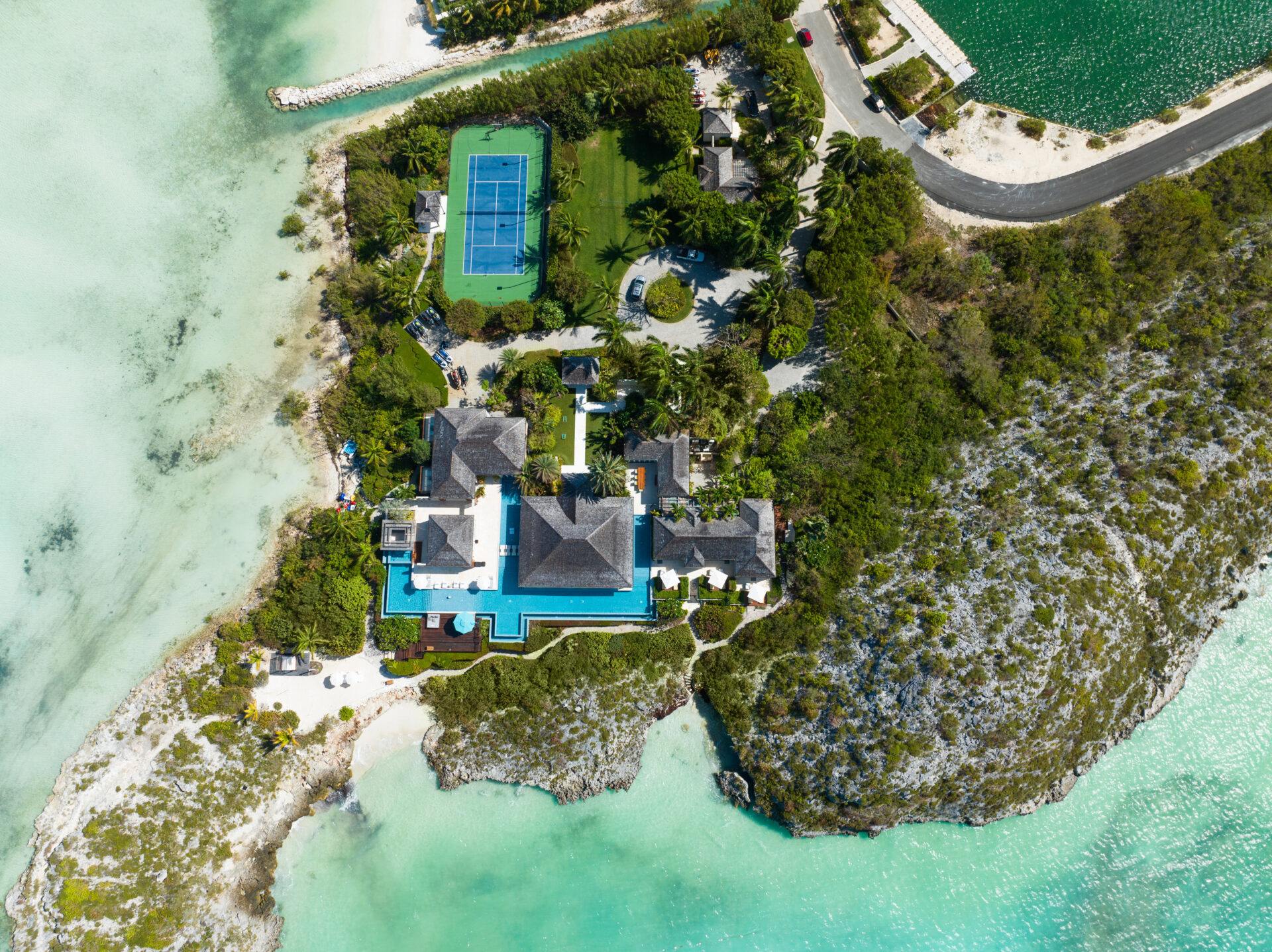 Aerial view of Turtle Tail Estate From Too Hot to Handle.