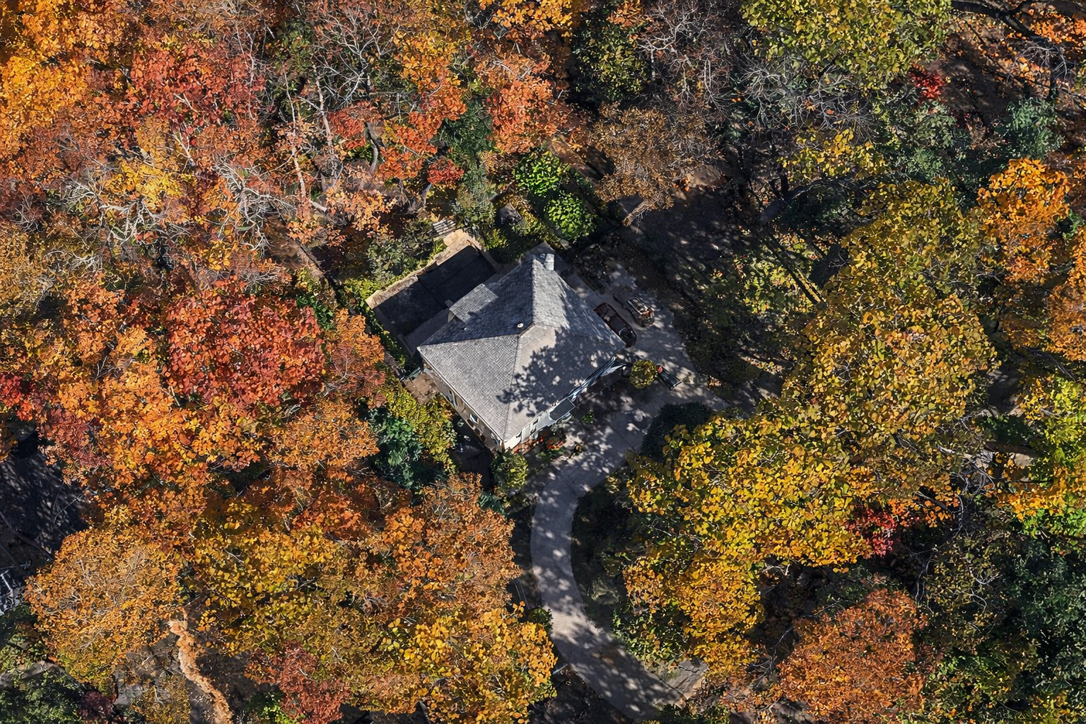 Aerial view of Paige Lorenze's Connecticut house.