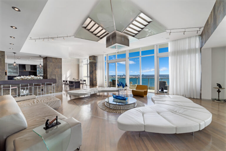 The great room inside Luis Miguel's former Miami penthouse.