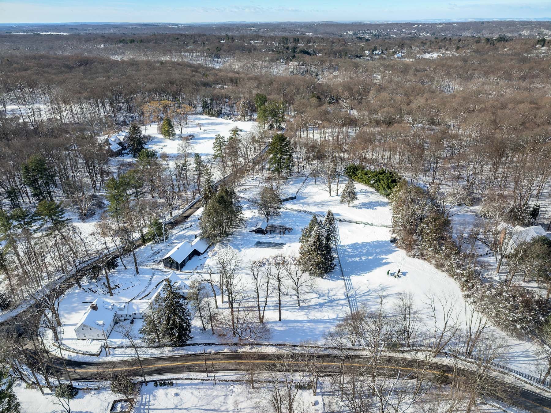 Aerial view of Chris Simms' Connecticut Estate.