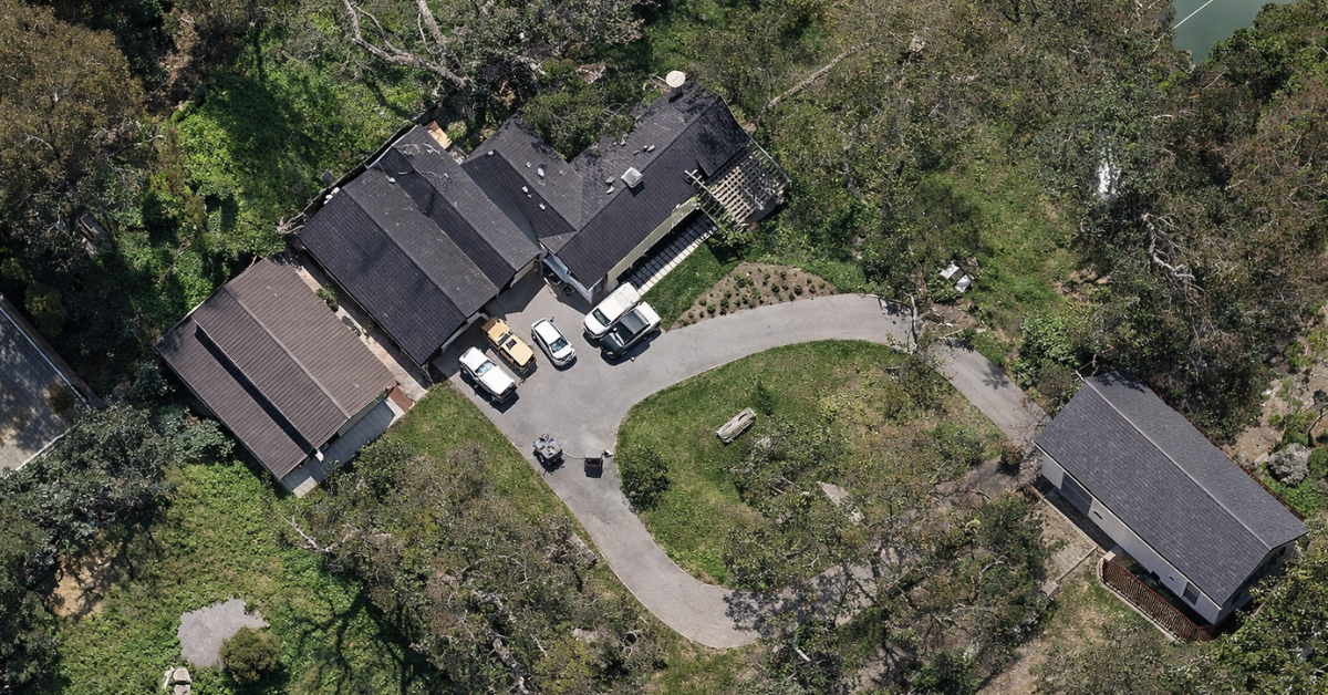 Aerial view of Cody Ko's Malibu house.