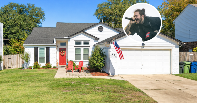A street view image of Post Malone's childhood home