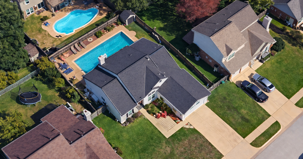 Aerial view of Post Malone's childhood home in Texas.