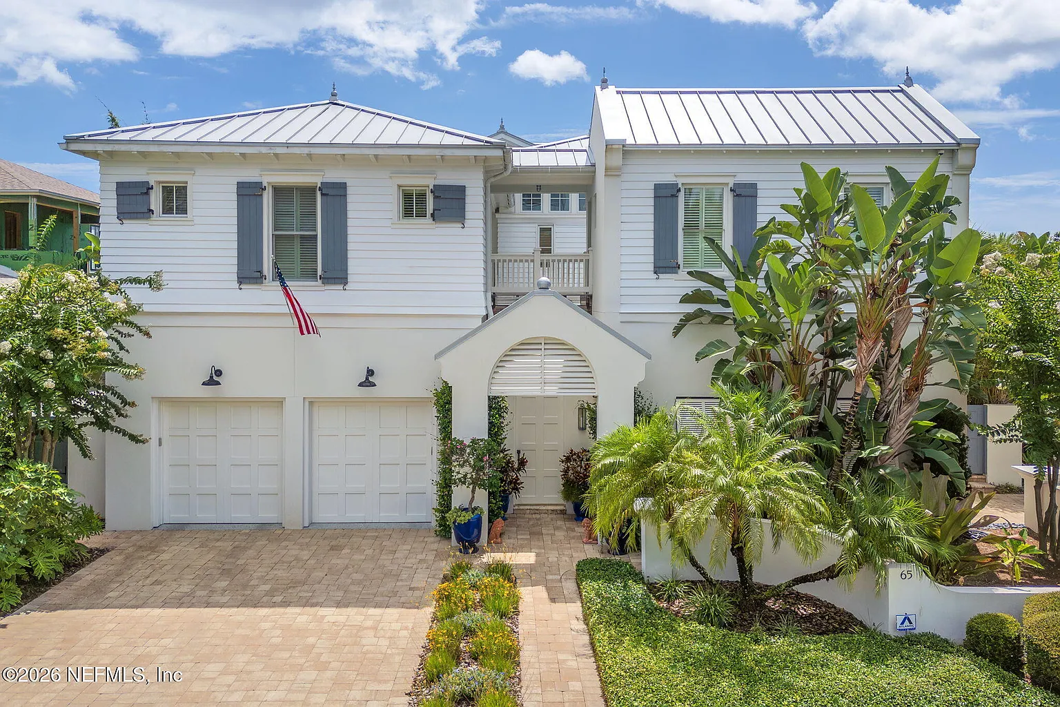 Ground level view of the front exterior of Hurley Haywood's Florida Home.