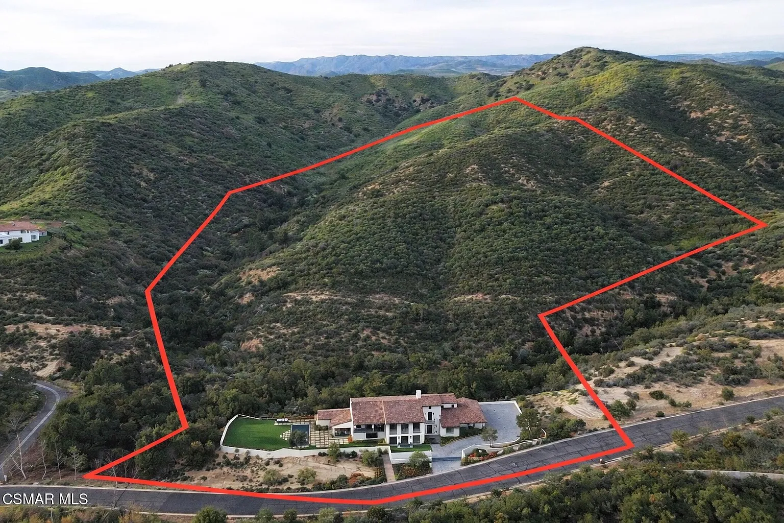 Aerial view of David Tutera's Calabasas Home.