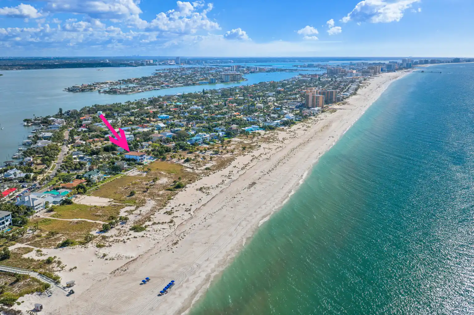 Aerial view of Hulk Hogan's Florida home on the beach.