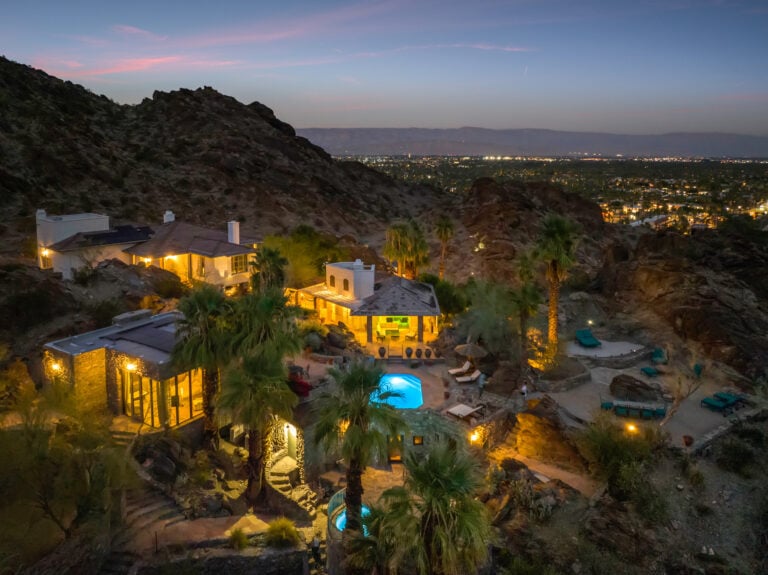 Aerial view of Suzanne Somers’s Former Palm Springs Estate.