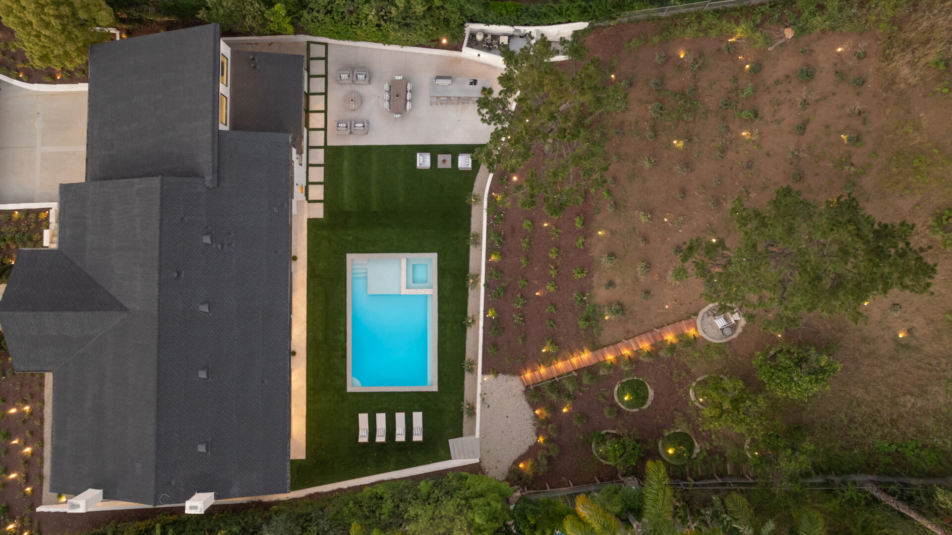 Aerial view of Ali's House in 'The Karate Kid'.