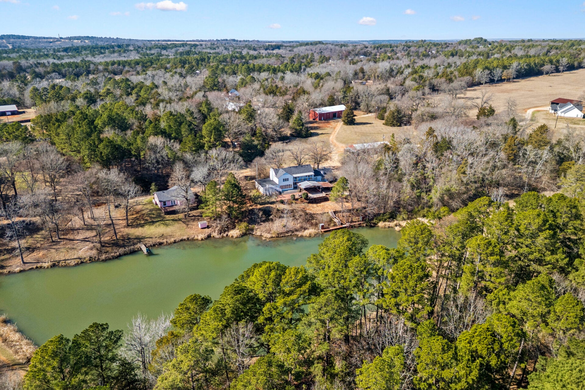 Aerial view of Miranda Lambert's Childhood Home and the first house she bought with her music success.