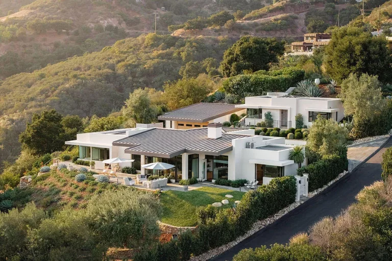Aerial view of Christopher Lloyd's Santa Barbra estate.