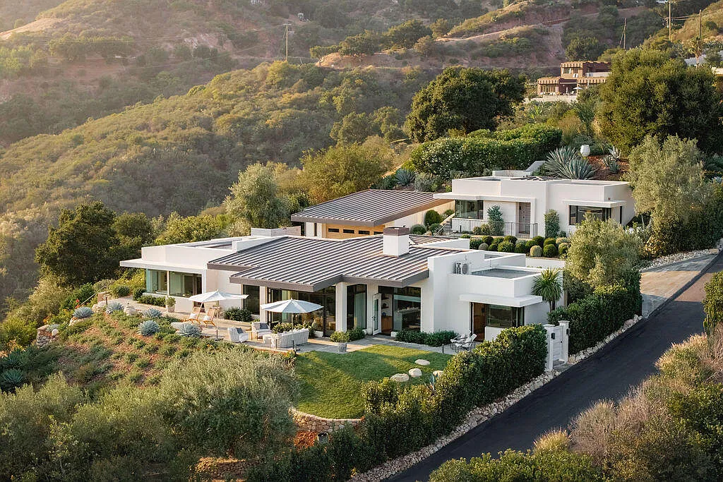 Aerial view of Christopher Lloyd's Santa Barbra estate.