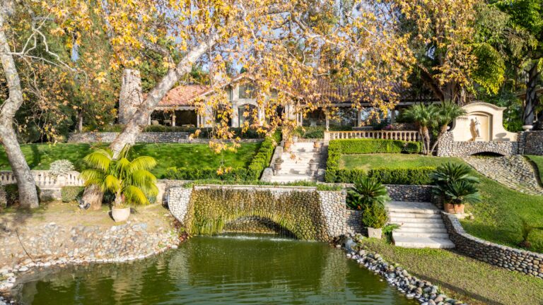 Lake sits in front of the main house.