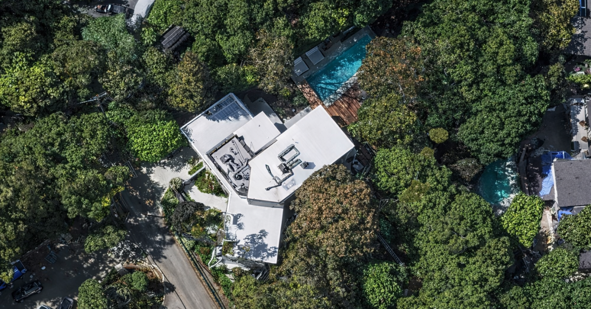 Aerial view of Ricky Strauss's LA Home
