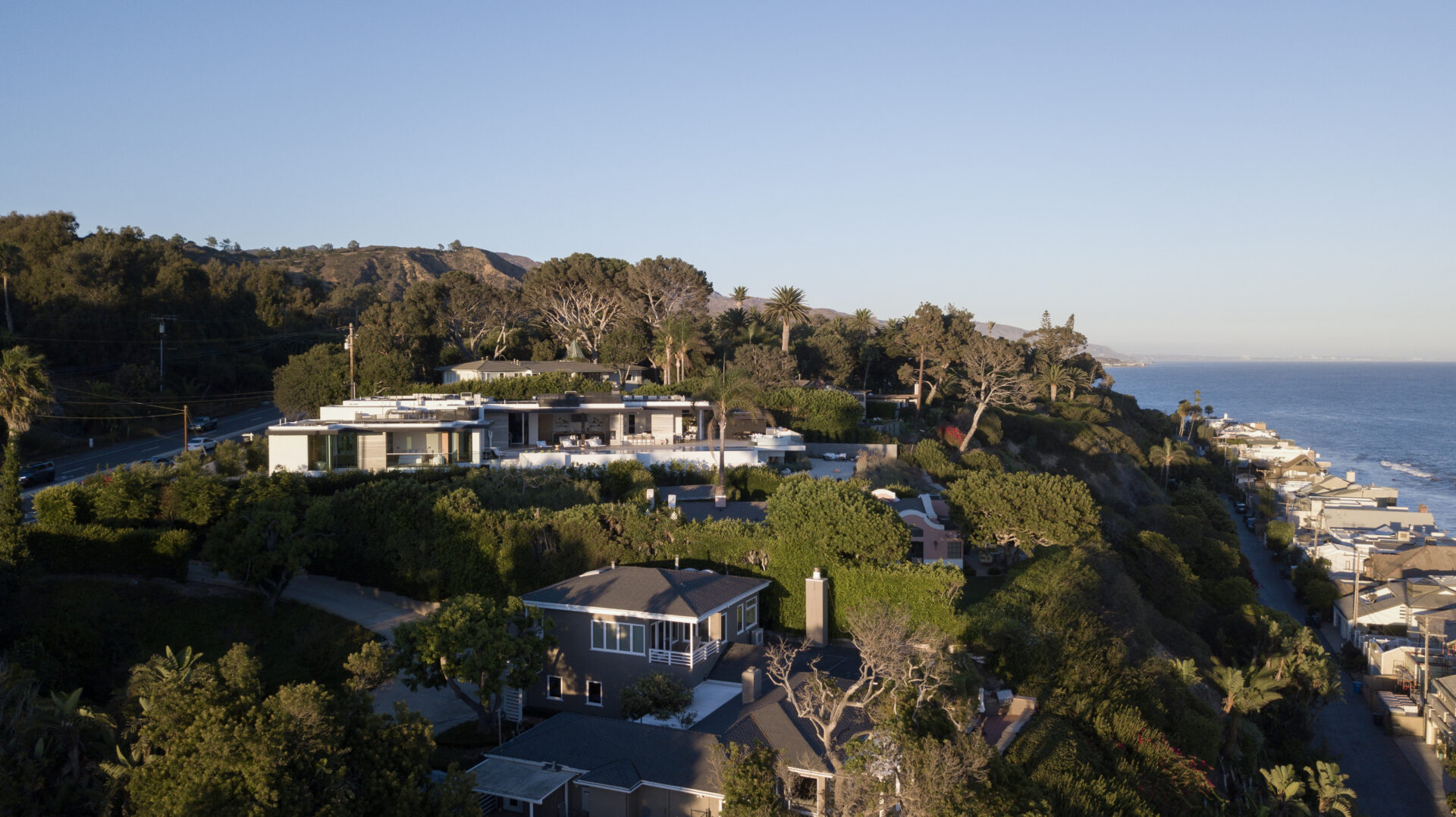 Aerial view of Hunter Pence's Malibu house.