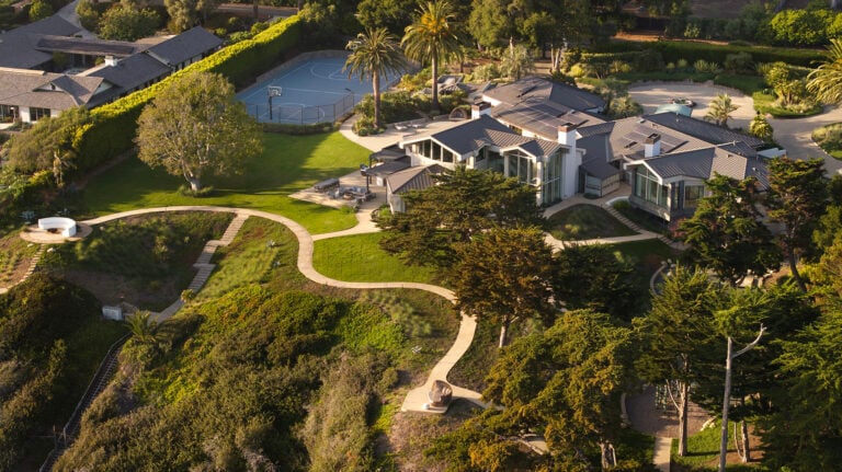 Aerial view of Michael Behrman's Santa Barbara Mansion.