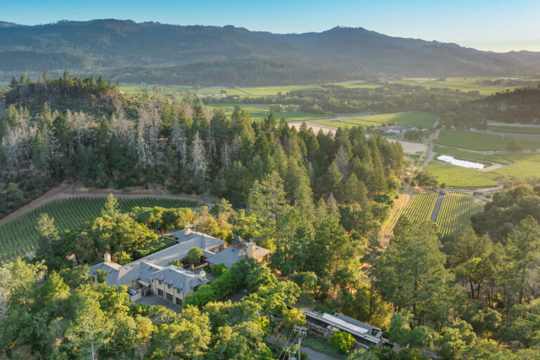 Aerial view of Ryan Seacrest's Estate in Napa Valley.